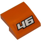 LEGO Orange Slope 2 x 2 Curved with white '46' Sticker (15068)