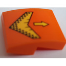 LEGO Orange Pente 2 x 2 Incurvé avec Jaune arrows Modèle Autocollant (15068)