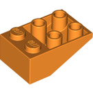 LEGO Oranje Helling 2 x 3 (25°) Omgekeerd zonder verbindingen tussen noppen (3747)