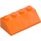 LEGO Oranje Helling 2 x 4 (45°) met ruw oppervlak (3037)