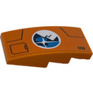 LEGO Orange Slope 2 x 4 Curved with Arctic Explorers Logo and Door Hatch Pattern Model Left Side Sticker (93606)