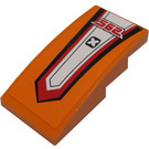 LEGO Orange Slope 2 x 4 Curved with 'X' and Red '562' Sticker (93606)