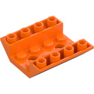 LEGO Orange Backe 4 x 4 (45°) Dubbel Omvänd med Open Centrum (2 hål) (4854 / 72454)