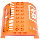 LEGO Orange Slope 8 x 8 x 2 Curved Double with Danger Ammunition Sticker (54095)