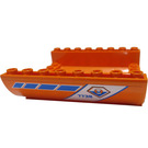 LEGO Orange Slope 8 x 8 x 2 Curved Inverted Double with '7738' and Coast Guard Sticker (54091)
