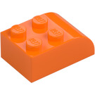 LEGO oranžová Sklon Kostka 2 x 3 s Zakřivená Rohí část (6215)