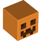 LEGO Orange Square Minifigure Head with Minecraft Pumpkin Carving (19729)