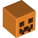 LEGO Orange Square Minifigure Head with Minecraft Pumpkin Carving (20054 / 28274)