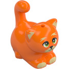 LEGO Orange Dehnend Katze mit Gelb Patches (105930)