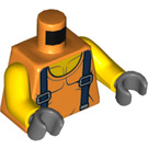 LEGO Orange Tank Top Torso with Dark Blue Suspenders (973 / 76382)