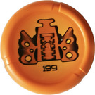 LEGO Orange Technic Bionicle Weapon Throwing Disc with 199 (Disk of Time) (32533 / 52541)