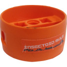 LEGO Orange Technic Cylinder with Center Bar with Insectoid Rule Graffiti Sticker (41531)