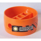 LEGO Orange Technic Cylinder with Center Bar with 'ROTOR' Sticker (41531)