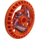 LEGO Orange Technic Disk 5 x 5 with Chainsaw (32362)