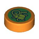 LEGO Orange Tile 1 x 1 Round with Beetle and Magnifying Glass (35380)