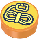 LEGO Oranje Tegel 1 x 1 Rond met Rope met Buckle (35380)