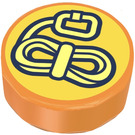 LEGO Orange Tile 1 x 1 Round with Rope with Buckle (35380)