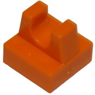 LEGO oranžová Dlaždice 1 x 1 s klipem (Bez řezu uprostřed) (2555 / 12825)