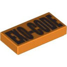 LEGO Orange Tile 1 x 2 with Exo Force Code with Groove (58624 / 58626)