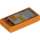 LEGO Orange Tuile 1 x 2 avec Orange Smartphone avec rainure (3069 / 73903)