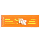 LEGO Orange Tile 1 x 3 with Lines and RR Sticker (63864)