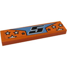 LEGO Orange Tuile 1 x 4 avec "5" et Stars Autocollant (2431)