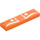 LEGO Orange Tile 1 x 4 with Ahsoka Tano Forehead (2431 / 92704)