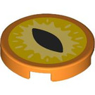 LEGO Orange Tile 2 x 2 Round with Snake Eye with Narrow Pupil with Bottom Stud Holder (14769 / 107322)