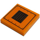 LEGO Orange Tile 2 x 2 with Air Vent, Square, Screws Sticker with Groove (3068)