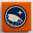 LEGO Orange Fliese 2 x 2 mit Arctic Explorer Logo Aufkleber mit Nut (3068)