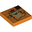 LEGO Orange Tile 2 x 2 with Bowser with Groove (3068 / 79886)