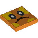 LEGO Orange Tile 2 x 2 with Bramball Face with Groove (76890 / 102200)