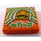 LEGO Orange Tile 2 x 2 with Buuurp print with Groove (3068)