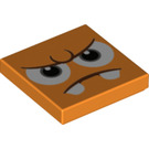 LEGO Orange Tile 2 x 2 with Goombrat Face with Groove (3068 / 94933)