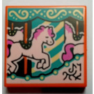 LEGO Orange Fliese 2 x 2 mit Pferd Carousel mit Nut (3068)