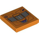 LEGO Orange Tuile 2 x 2 avec Fusée mech chest vent avec rainure (3068 / 101681)