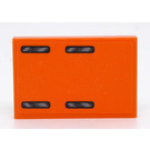 LEGO Orange Tuile 2 x 3 avec Quatre Noir et Argent Design Autocollant (26603)