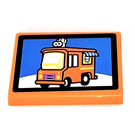 LEGO Oranje Tegel 2 x 3 met Picture of Ijsje Truck  Sticker (26603)