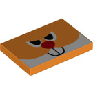 LEGO Oransje Tile 2 x 3 med Waddlewing Ansikt (26603 / 94707)