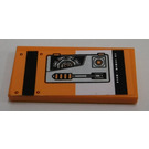 LEGO Orange Fliese 2 x 4 mit Hebel, Orange Light und Kette Aufkleber (87079)