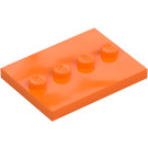 LEGO Pomarańczowy Płytka 3 x 4 z Cztery Szpilki (17836 / 88646)