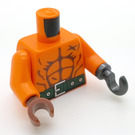 LEGO Orange Torso Bare Chest with Muscles with Left Hook (973)