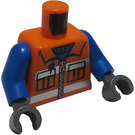 LEGO Naranja Torso Construcción con Azul Brazos y dark stone Gris Manos (973)