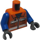 LEGO Orange Torso Construction with Blue arms and dark stone gray hands (973)