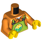 LEGO Orange Torso Shirt mit Lime Bib Overalls mit City Farm Logo (973 / 76382)