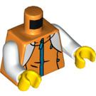 LEGO Orange Torse avec Zipper Jacket avec tigre Diriger sur Retour (973 / 76382)