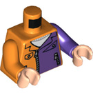 LEGO Oranje Two-Gezicht's Henchman Torso met Dark Purple Links Arm (973 / 76382)