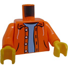 LEGO Orange Unbuttoned Jacket Torso With Blue Undershirt (973 / 76382)