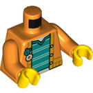 LEGO Orange Unbuttoned Jacket avec Dark Turquoise Striped Shirt Torse (973 / 76382)