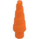 LEGO Orange Unicorn Horn with Spiral (34078 / 89522)